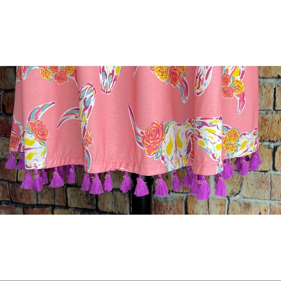 Simply Southern Wild Cow Skull Cold Shoulder Dress - Picture 3 of 8